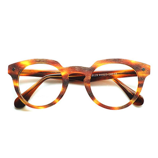 Tortoiseshell Spring Hinge Acetate Oval Eyeglasses - MyDollger