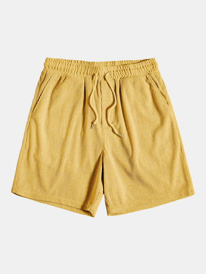 Short-Sleeved Corduroy Button Up Shirt & Shorts