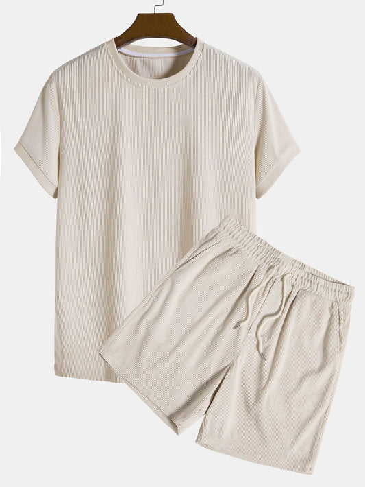 Stretch Corduroy Ringer T-Shirt & Corduroy Shorts