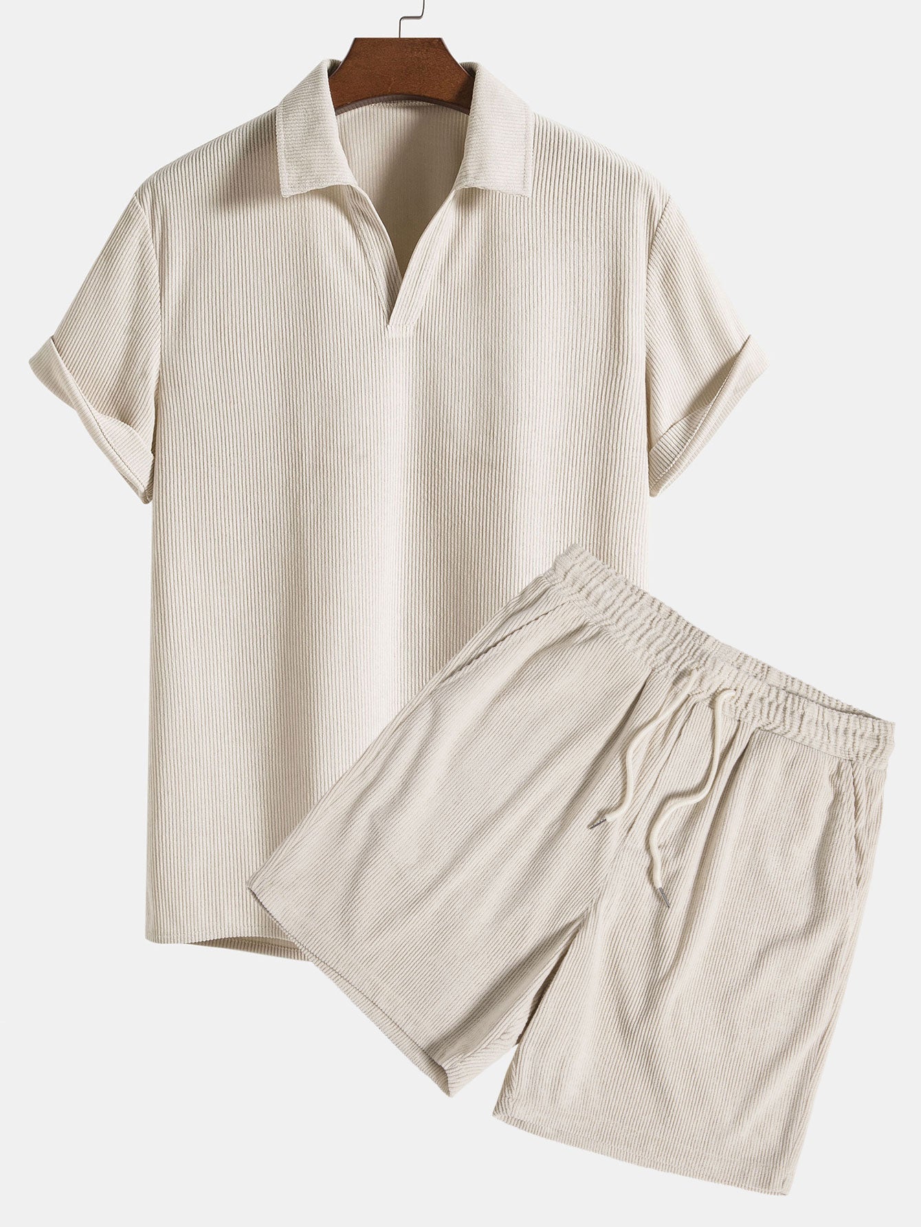 Short Sleeve Corduroy Polo Shirt & Corduroy Shorts