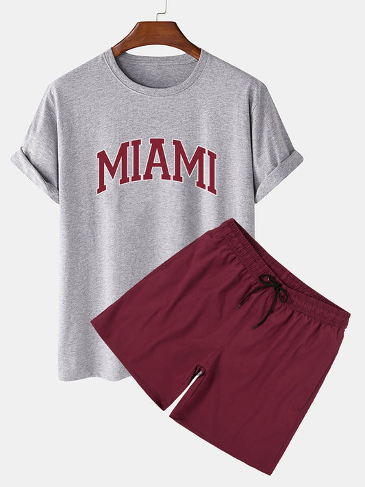 Miami Print T-Shirt & Swim Shorts