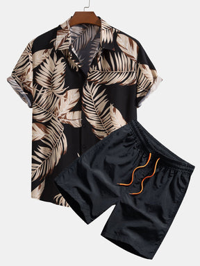 Tropical Print Shirt & Swim Shorts