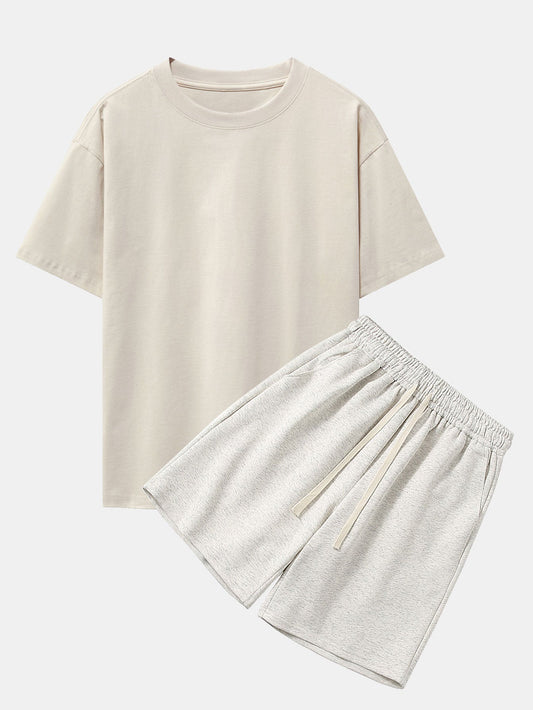 Heavy Weight Drop Shoulder Oversize T-Shirt & Jersey Shorts