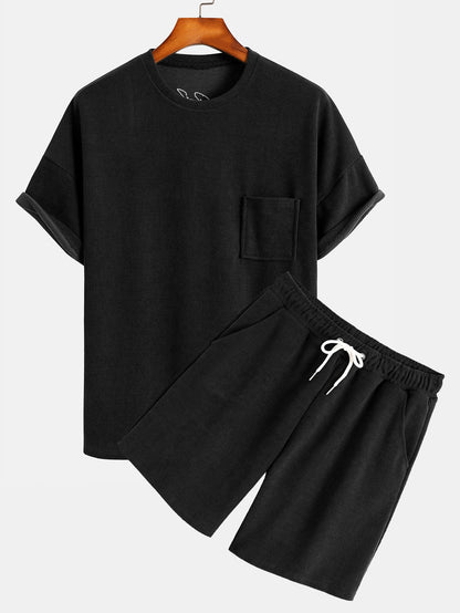 Dropped Shoulder Corduroy T-Shirt & Shorts