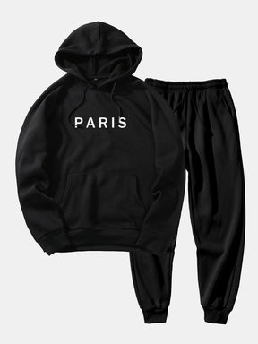 Paris Print Raglan Hoodie & Jogger Pants