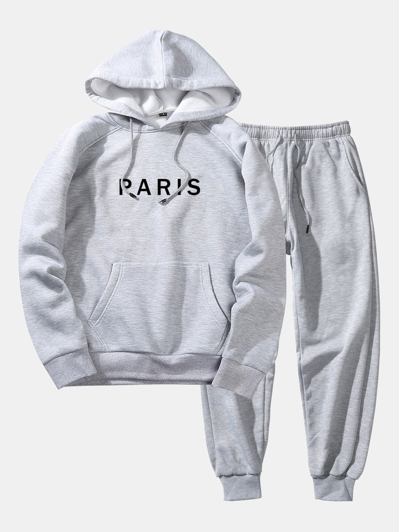 Paris Print Raglan Hoodie & Jogger Pants