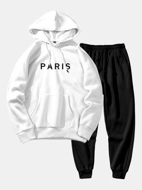 Paris Print Raglan Hoodie & Jogger Pants