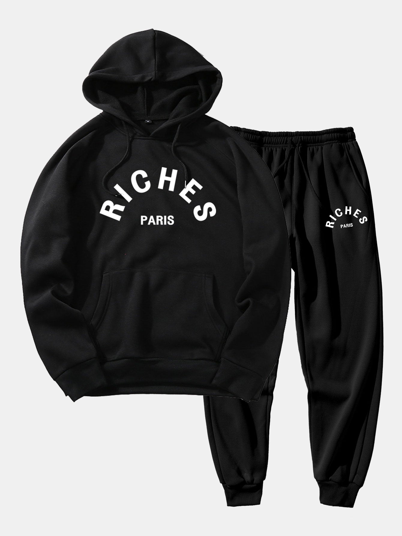 Rich Paris Print Hoodie & Jogger Pants