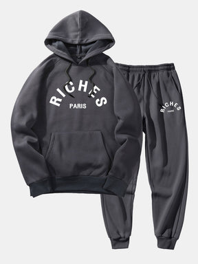 Rich Paris Print Hoodie & Jogger Pants