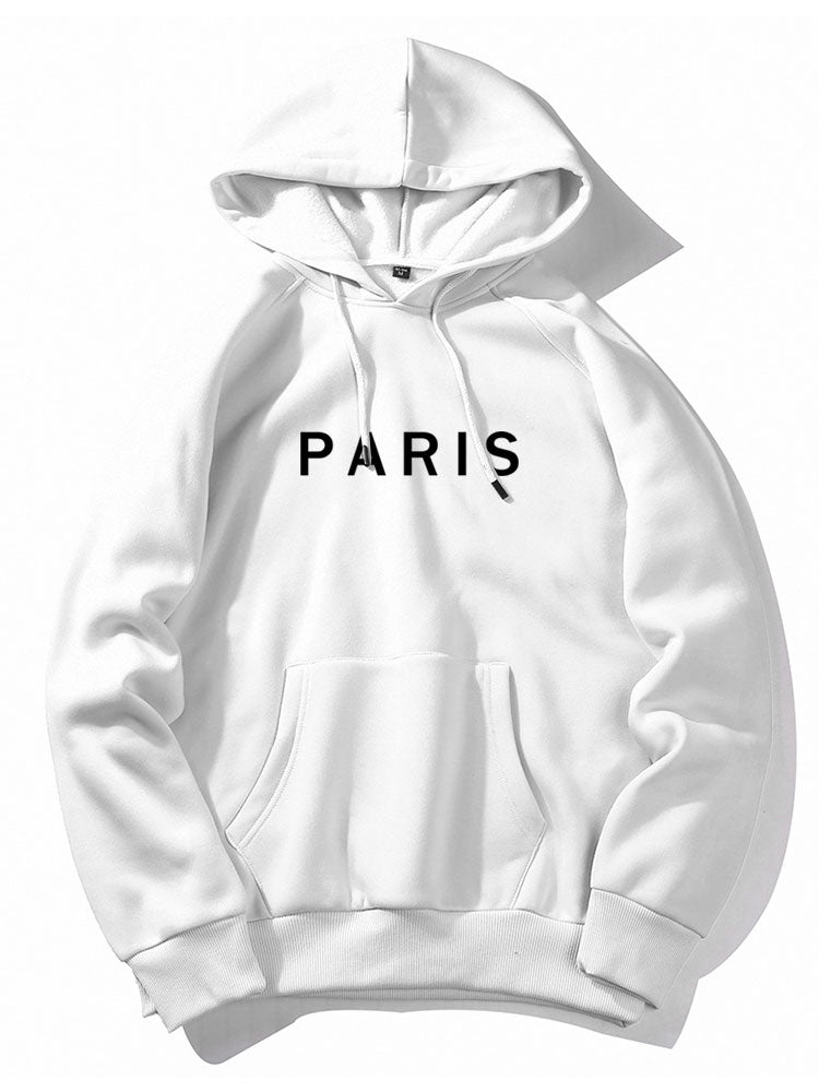 Paris Print Raglan Hoodie & Jogger Pants