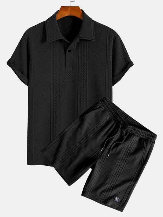 Geometric Jacquard Polo & Shorts