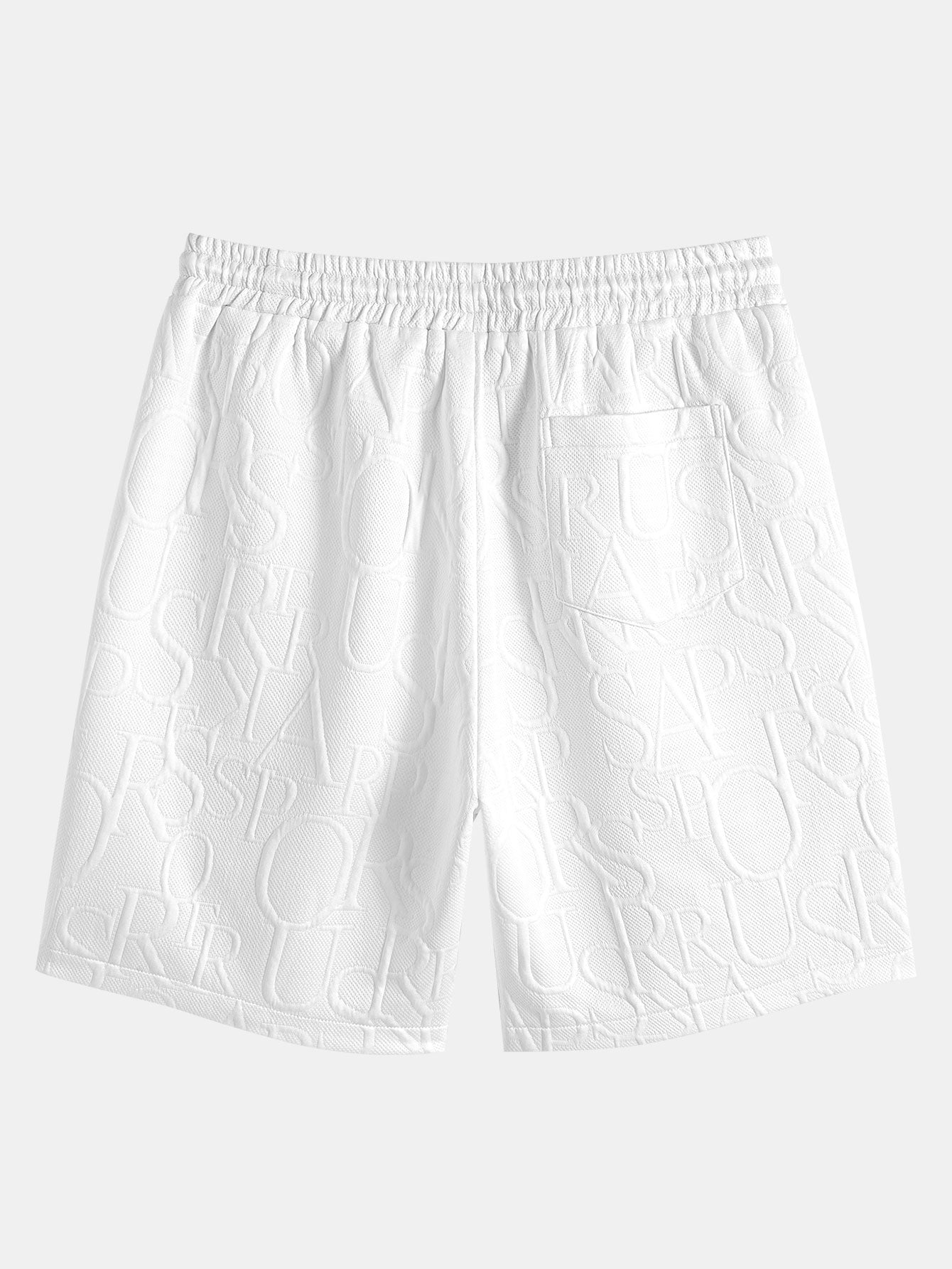 Short Sleeve Letter Jacquard T-Shirt & Shorts