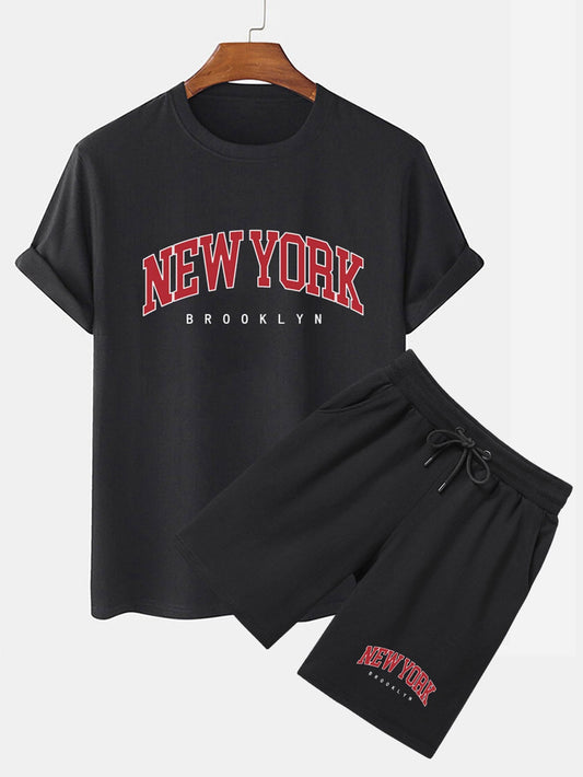 New York Print T-Shirt & Shorts