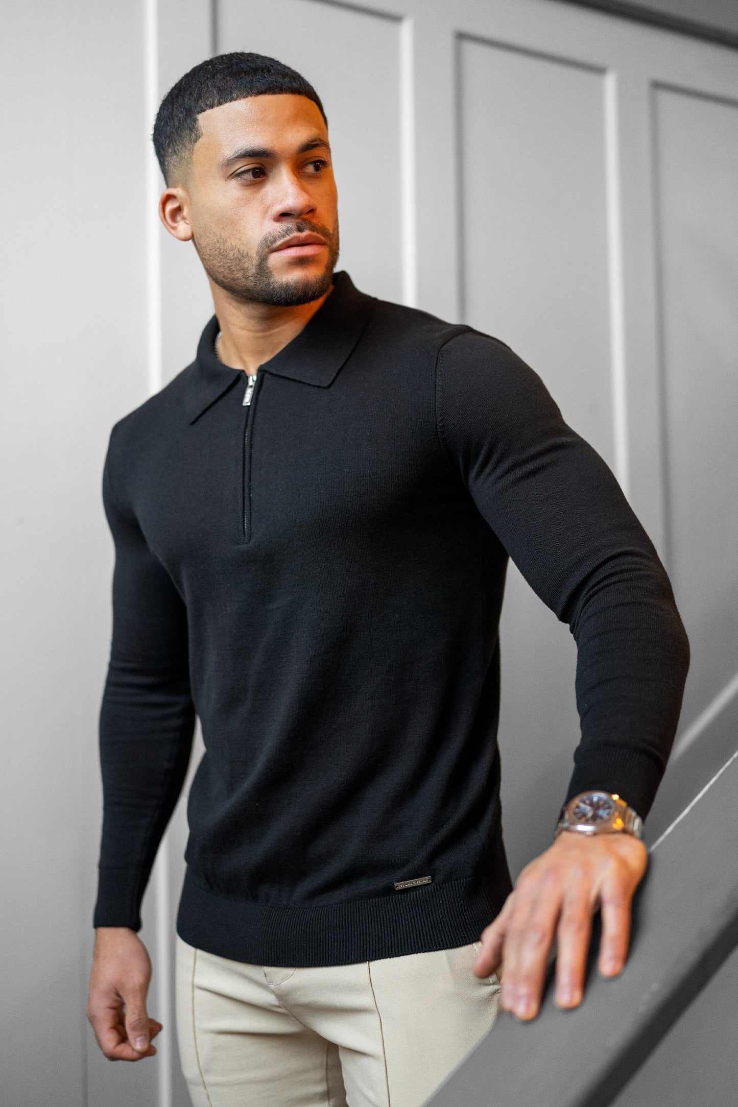 Longsleeve Polo - Black