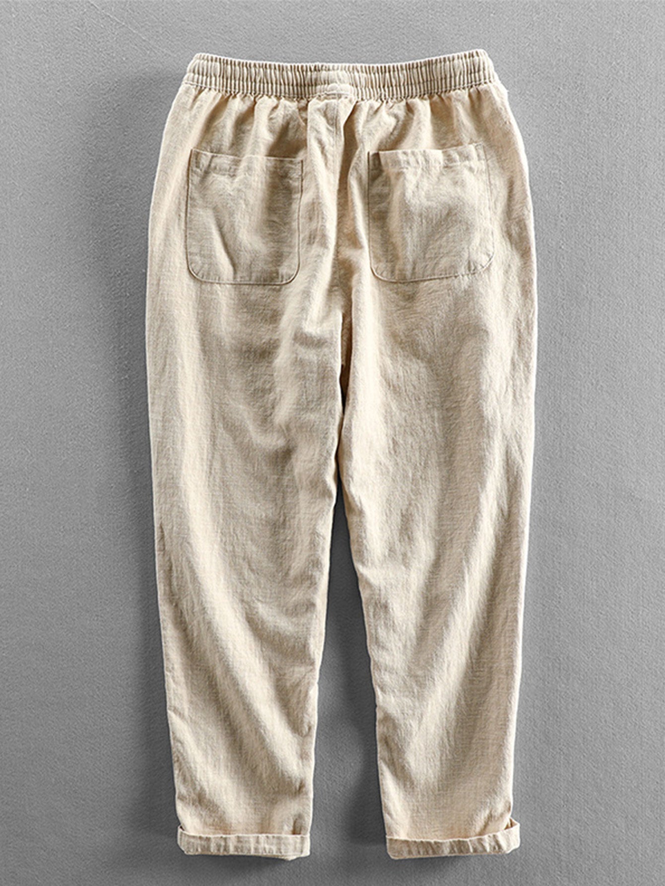 Geometry Textured Cuban Shirt & Linen Cotton Blend Cropped Pants