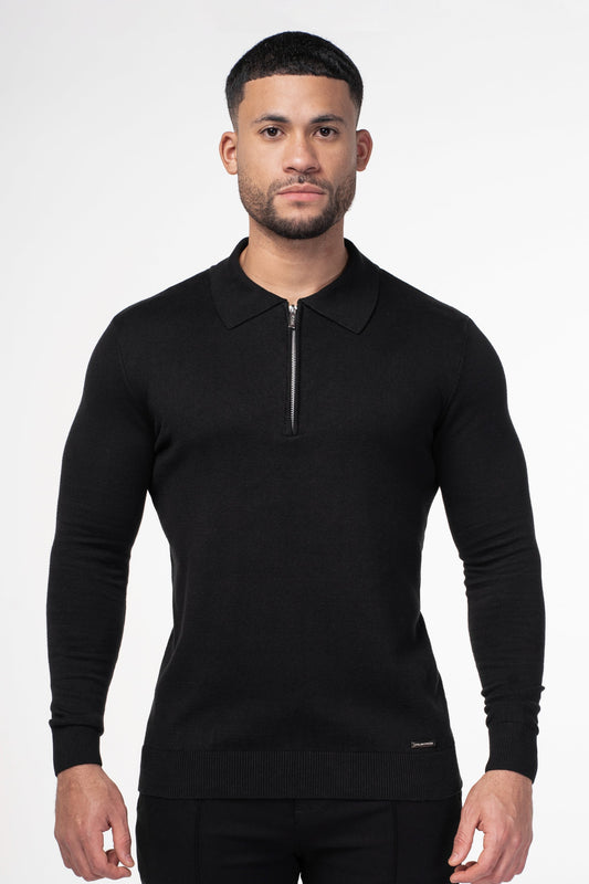 Longsleeve Polo - Black