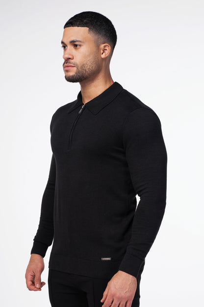 Longsleeve Polo - Black