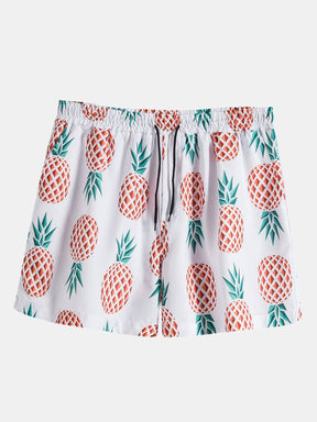 Pineapple Print Button Up Shirt & Shorts