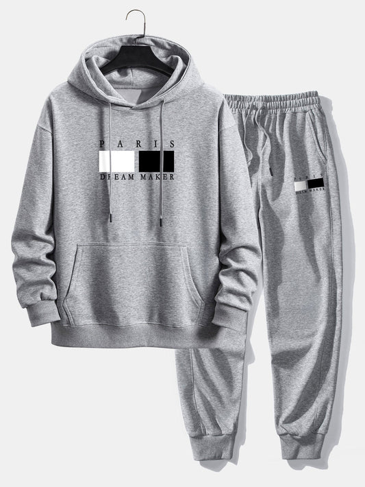 Paris Dream Maker Print Relax Fit Hoodie & Jogging Pants