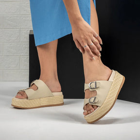 Sandália Feminina Papete Flatform Moderna Aura