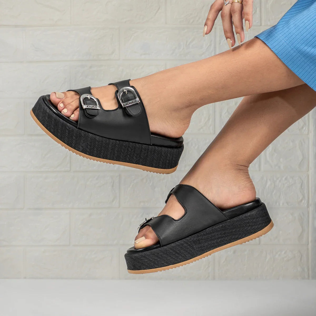 Sandália Feminina Papete Flatform Moderna Aura