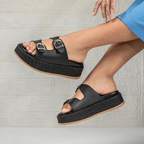 Sandália Feminina Papete Flatform Moderna Aura