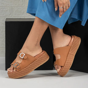 Sandália Feminina Papete Flatform Moderna Aura