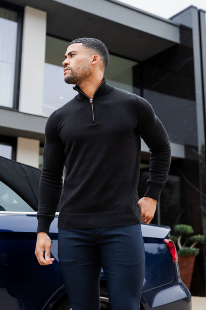 Half Zip Sweater - Black