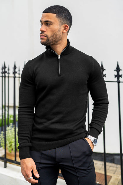 Half Zip Sweater - Black