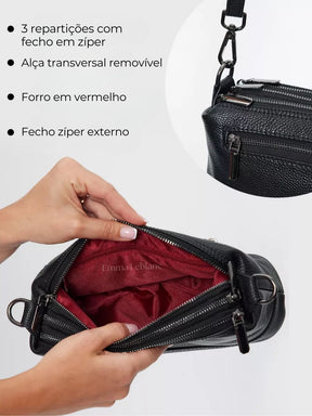 Bolsa Transversal Couro Legítimo Margareth