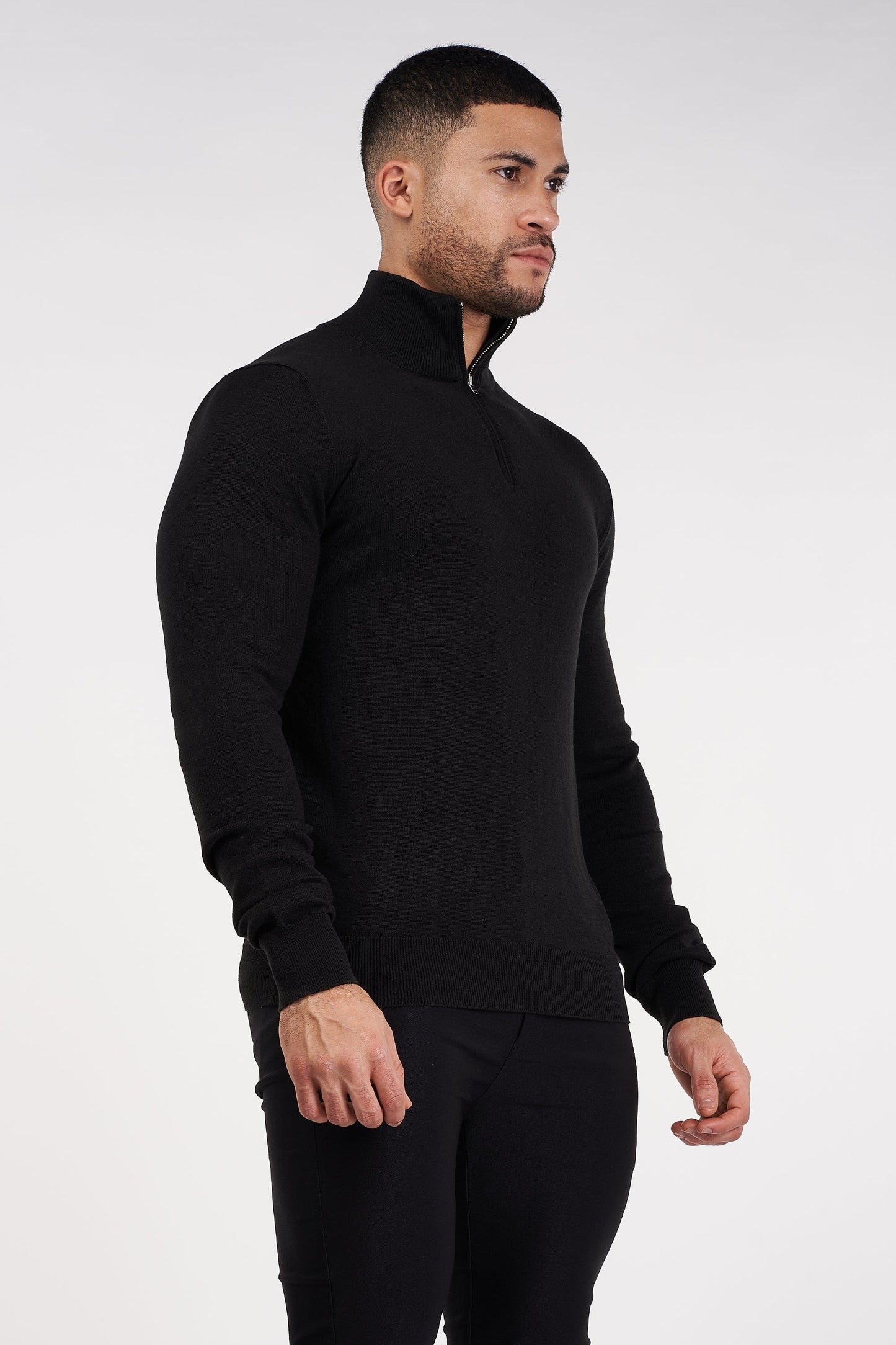 Half Zip Sweater - Black