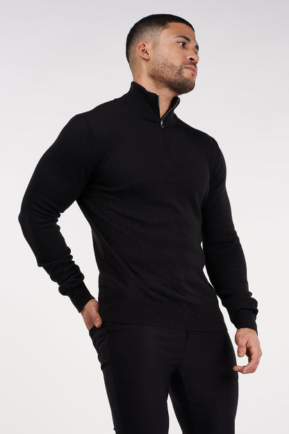 Half Zip Sweater - Black