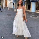 Vestido Longo Branco de Alcinha Moderna Verano