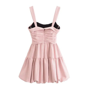 Vestido Curto Balonê Rosa Moderna Mini Dress Anny