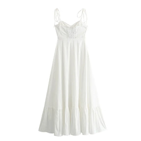 Vestido Longo Branco de Alcinha Moderna Verano