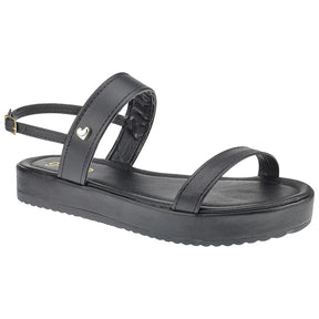 Sandália Feminina Preta Flatform Confortável Moderna Giza