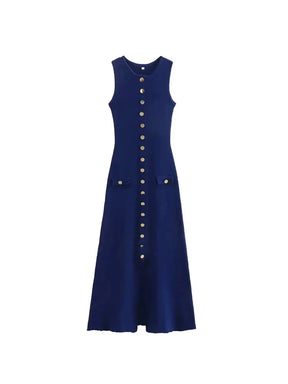 Vestido Midi Elegante Moderna Celine