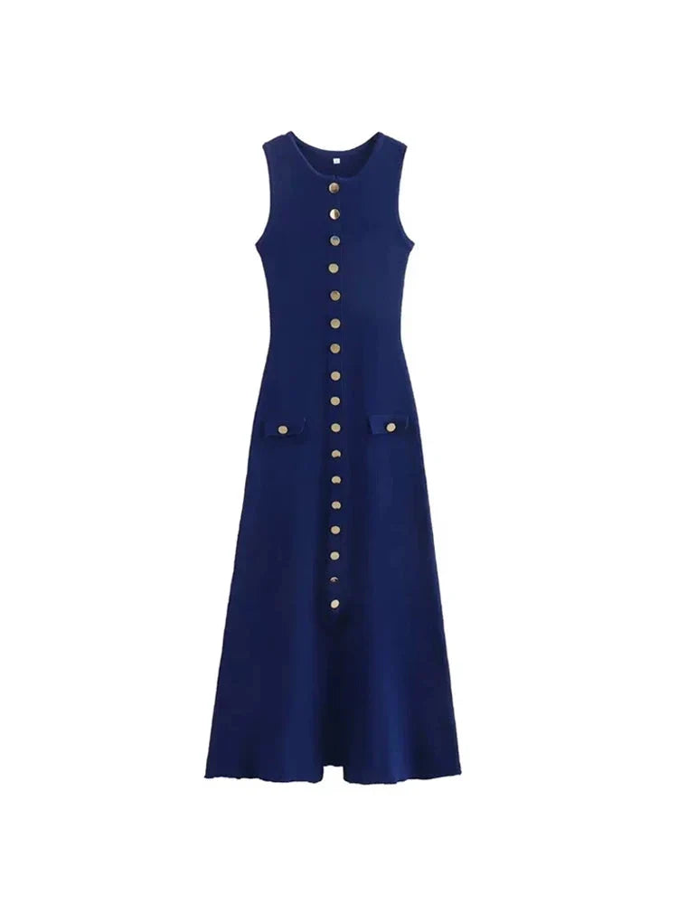 Vestido Midi Elegante Moderna Celine