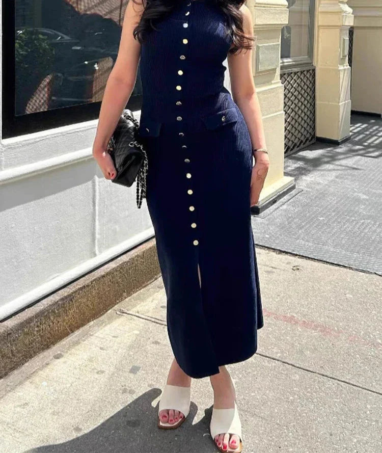 Vestido Midi Elegante Moderna Celine