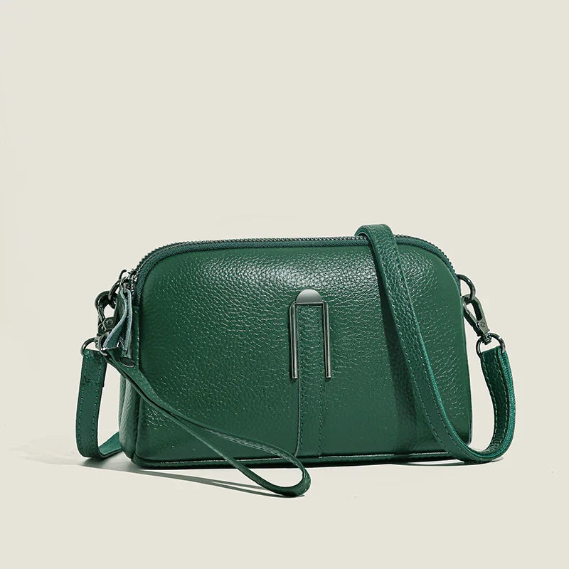 Bolsa Feminina Pequena Crossbody em Couro Moderna Luxo