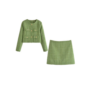 Conjunto Feminino Tweed Moderna Jade