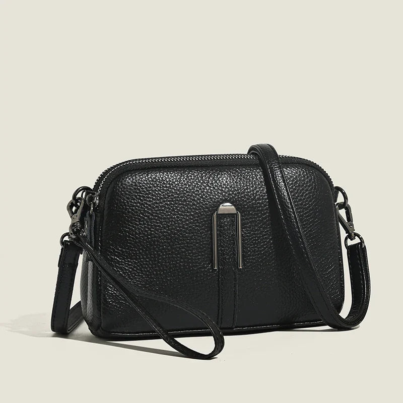 Bolsa Feminina Pequena Crossbody em Couro Moderna Luxo