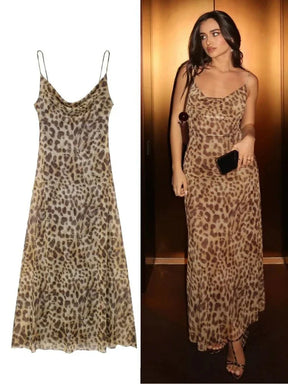 Vestido Longo de Alcinha Animal Print Oncinha Moderna Animalle