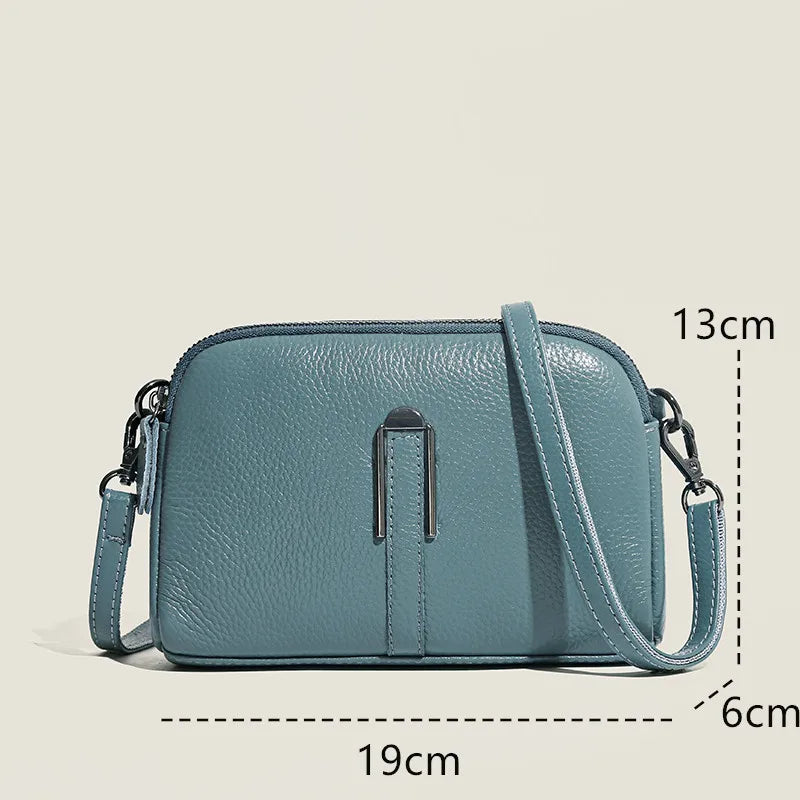 Bolsa Feminina Pequena Crossbody em Couro Moderna Luxo