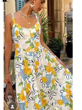 Vestido Midi Estampa Floral de Alças Moderna Florence