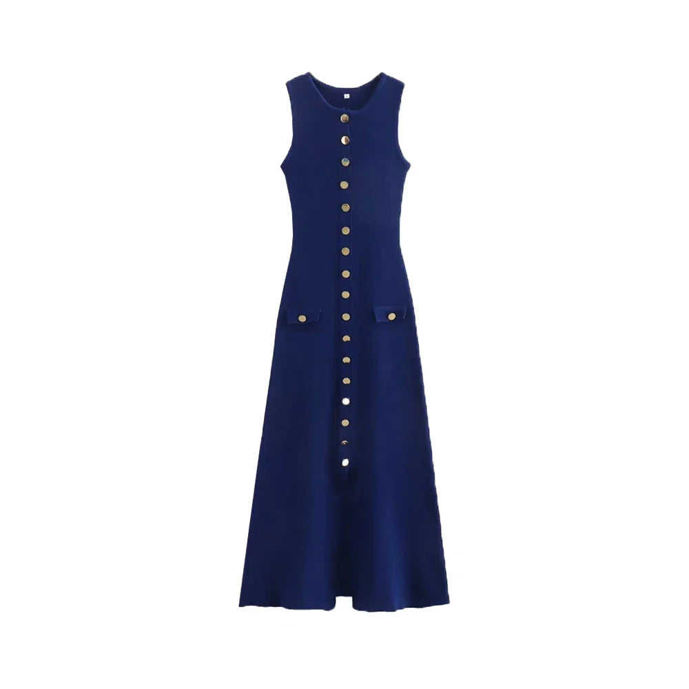 Vestido Midi Elegante Moderna Celine