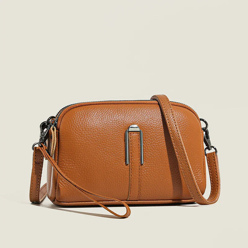 Bolsa Feminina Pequena Crossbody em Couro Moderna Luxo