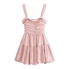 Vestido Curto Balonê Rosa Moderna Mini Dress Anny