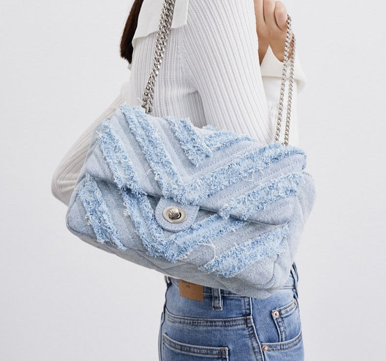 Bolsa Feminina de Ombro e CrossBody Jeans