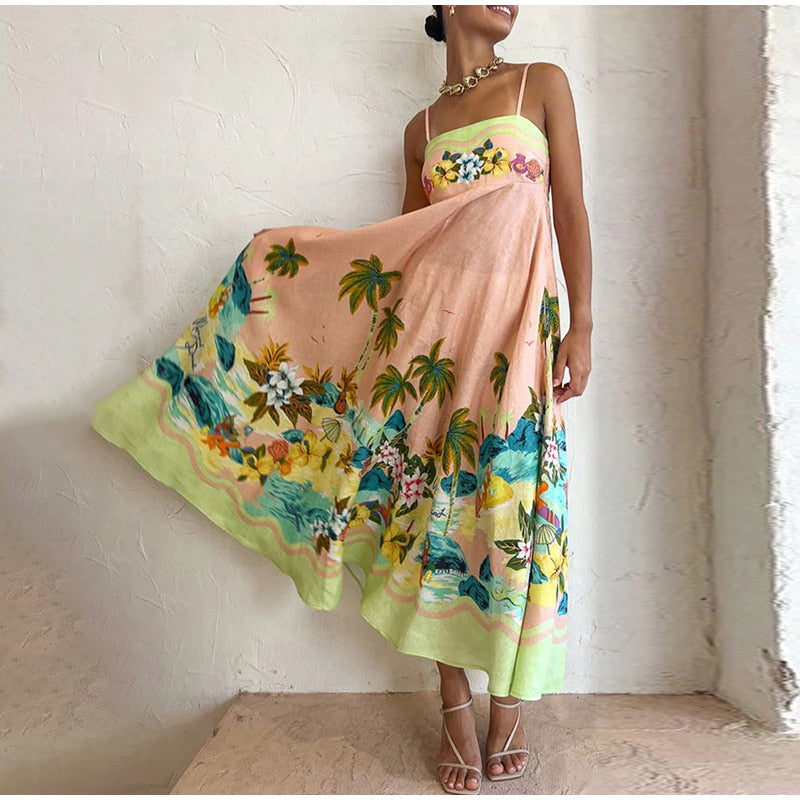 Vestido Longo Estampado de Alcinha - Sicily Primavera Verão